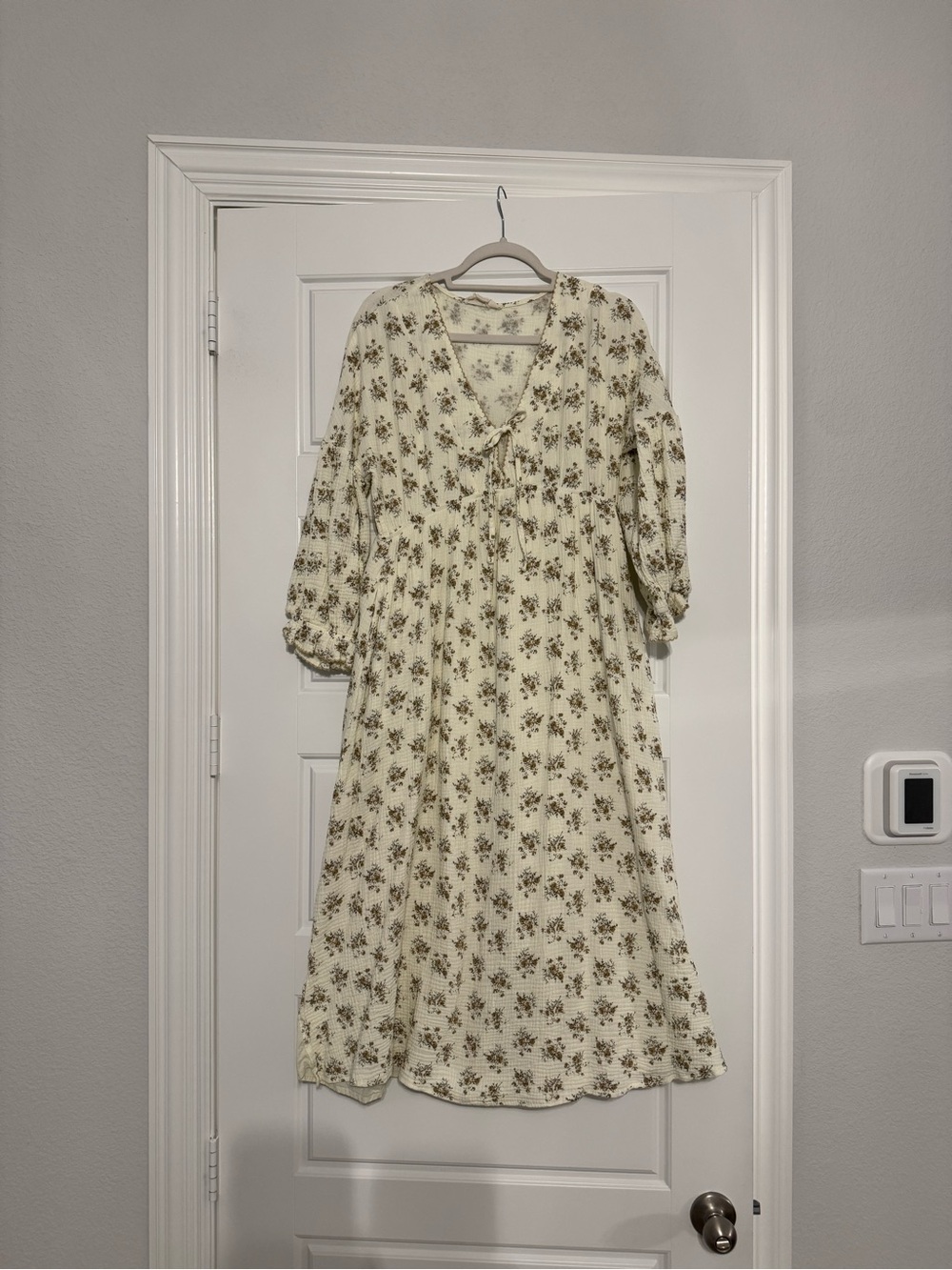 Worth Collective Hunter Cotton Cream Taupe Floral Maxi Dress - Bump Friendly